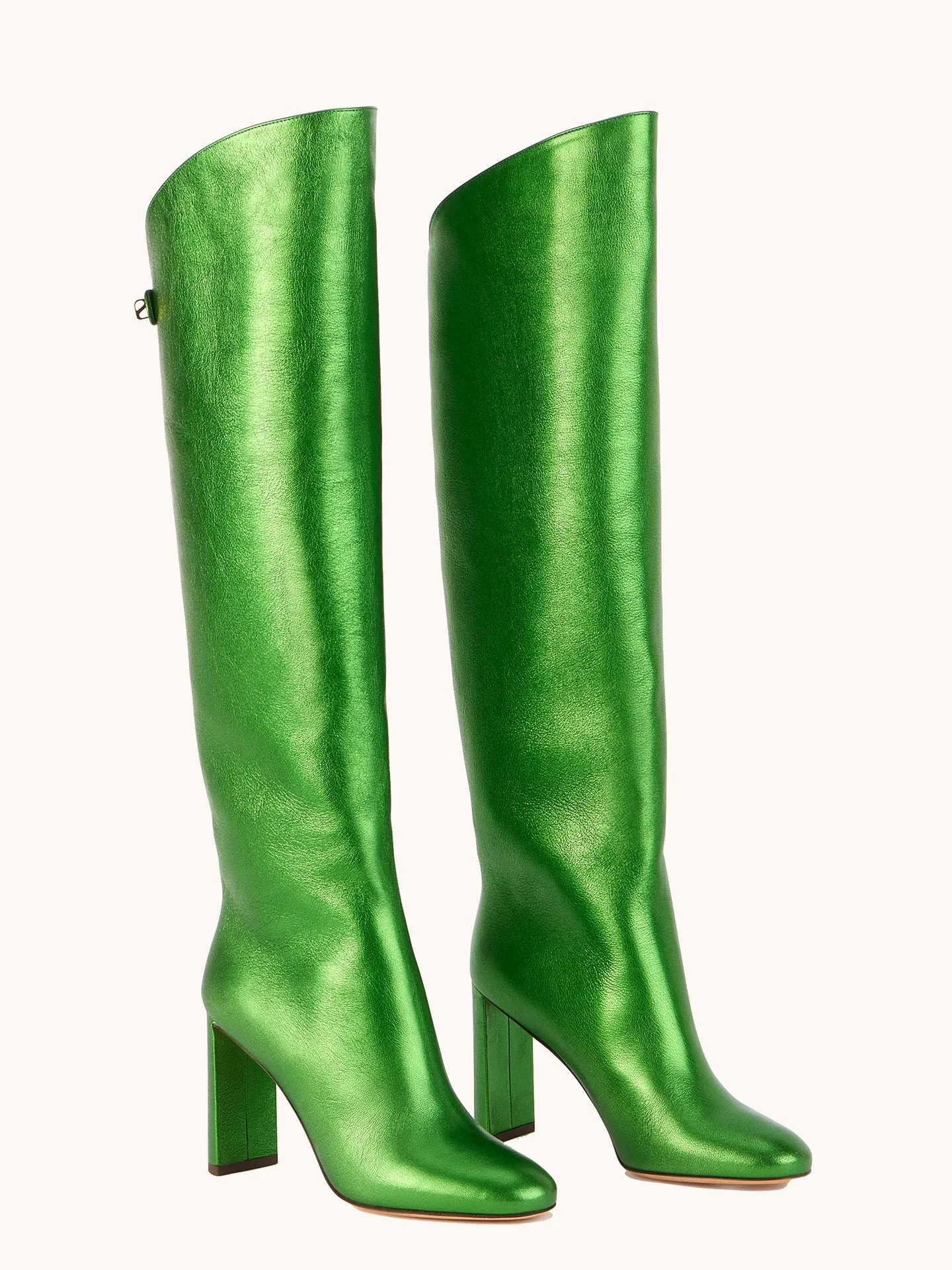 Adriana High-heel Metallic Nappa Green Boots