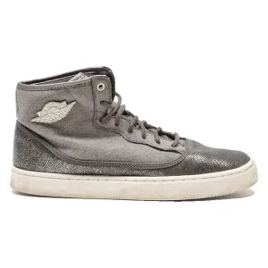 AIR JORDAN High Top Trainers Grey Canvas Boys UK 6.5