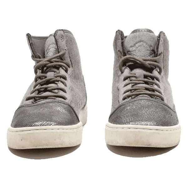 AIR JORDAN High Top Trainers Grey Canvas Boys UK 6.5