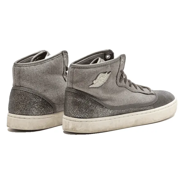 AIR JORDAN High Top Trainers Grey Canvas Boys UK 6.5
