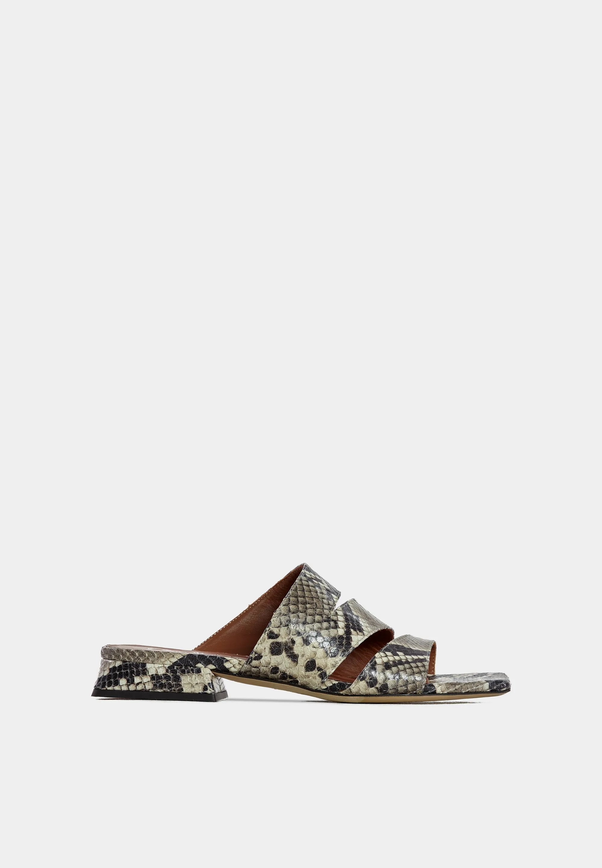 Alina G72 Strappy Sandals Natural Python Print Leather