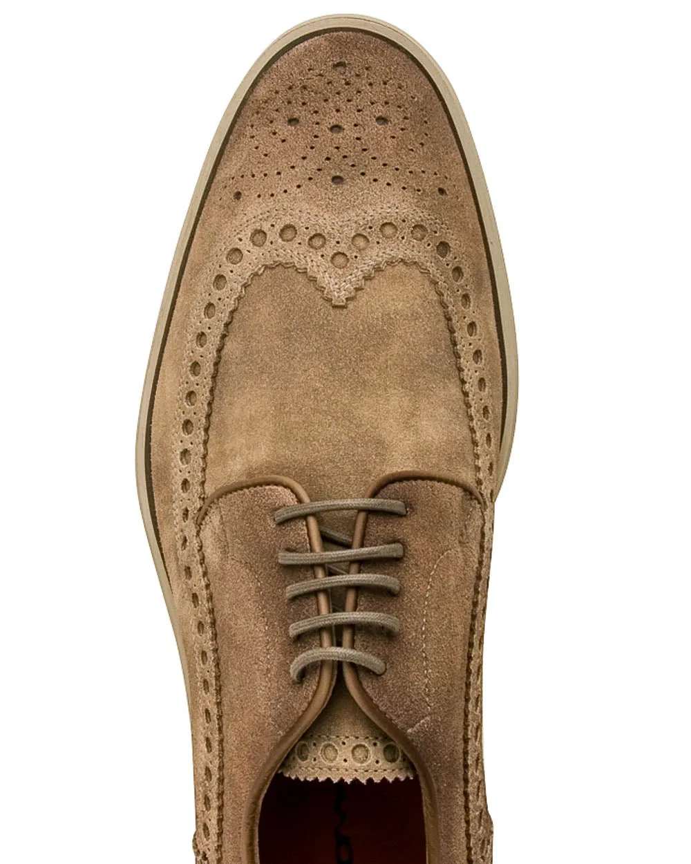 Beige Piece Wingtip Derby