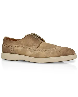 Beige Piece Wingtip Derby