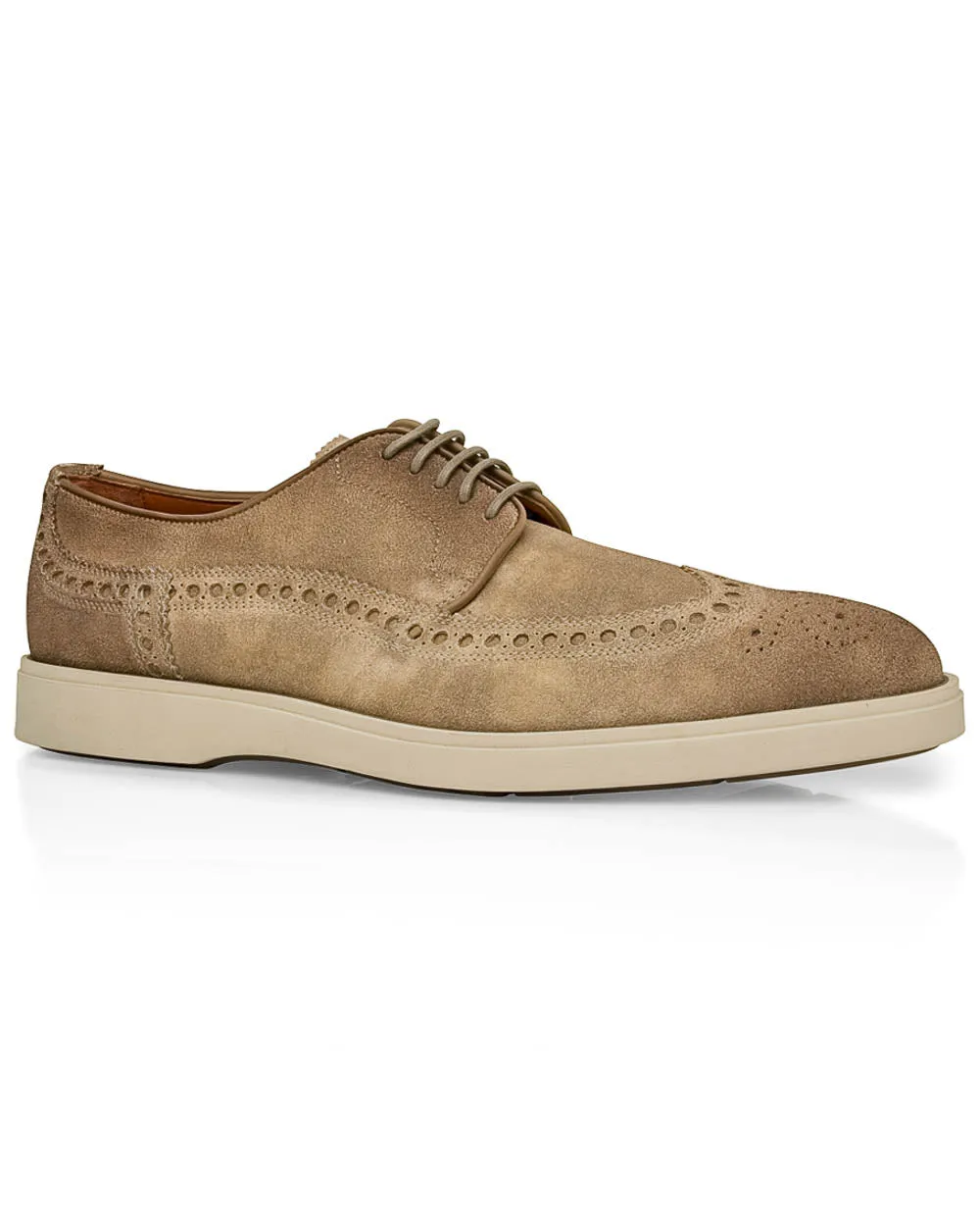 Beige Piece Wingtip Derby