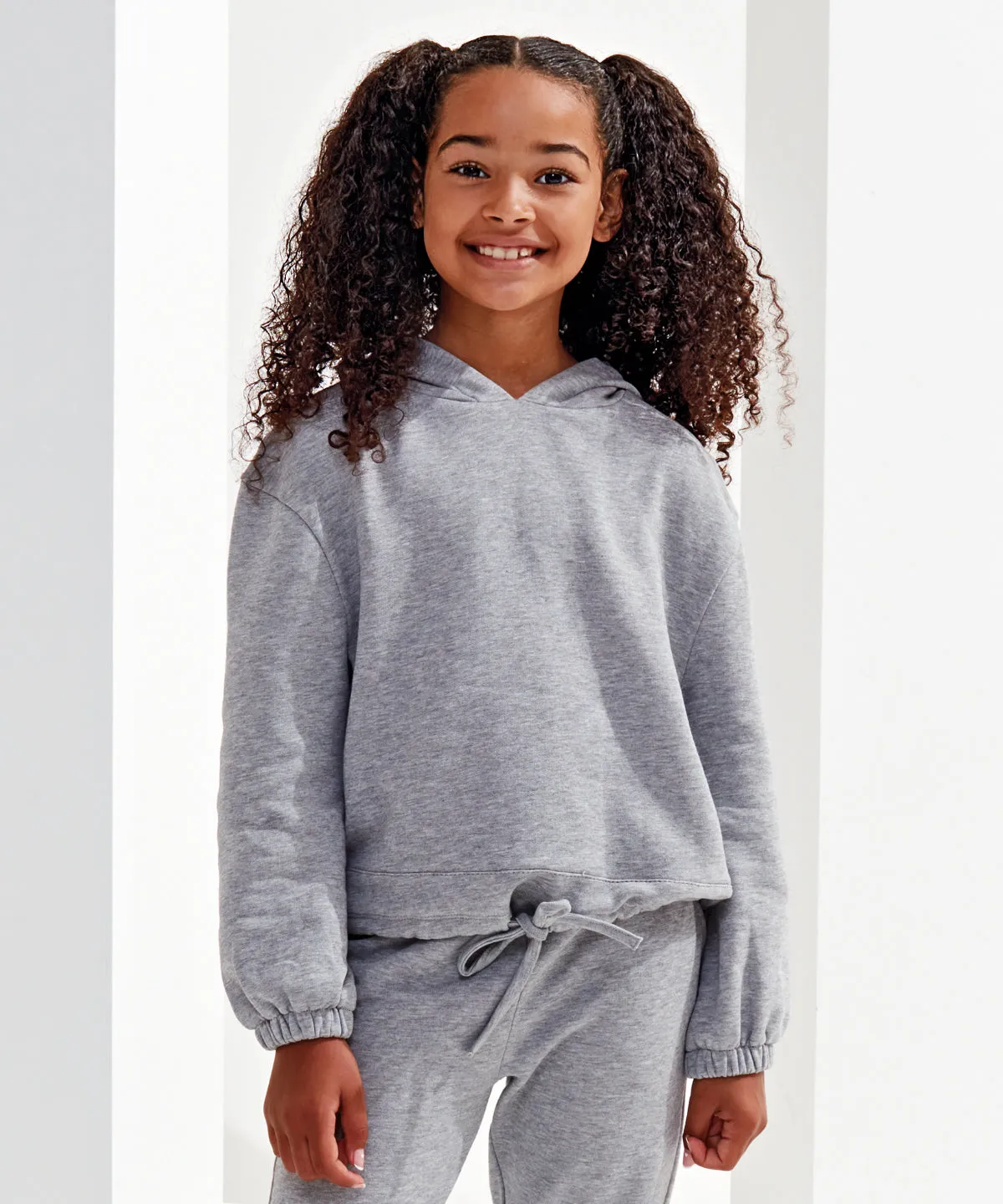 Black - Kids TriDri¨ recycled cropped oversize hoodie