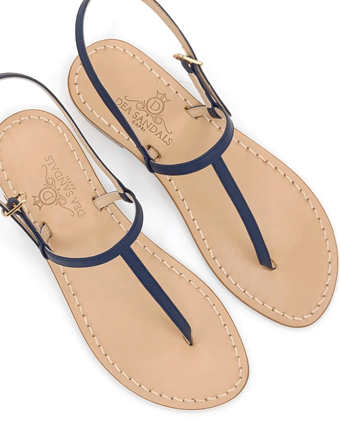 BLUE LEATHER CAPRI SANDALS (ART. 229B)
