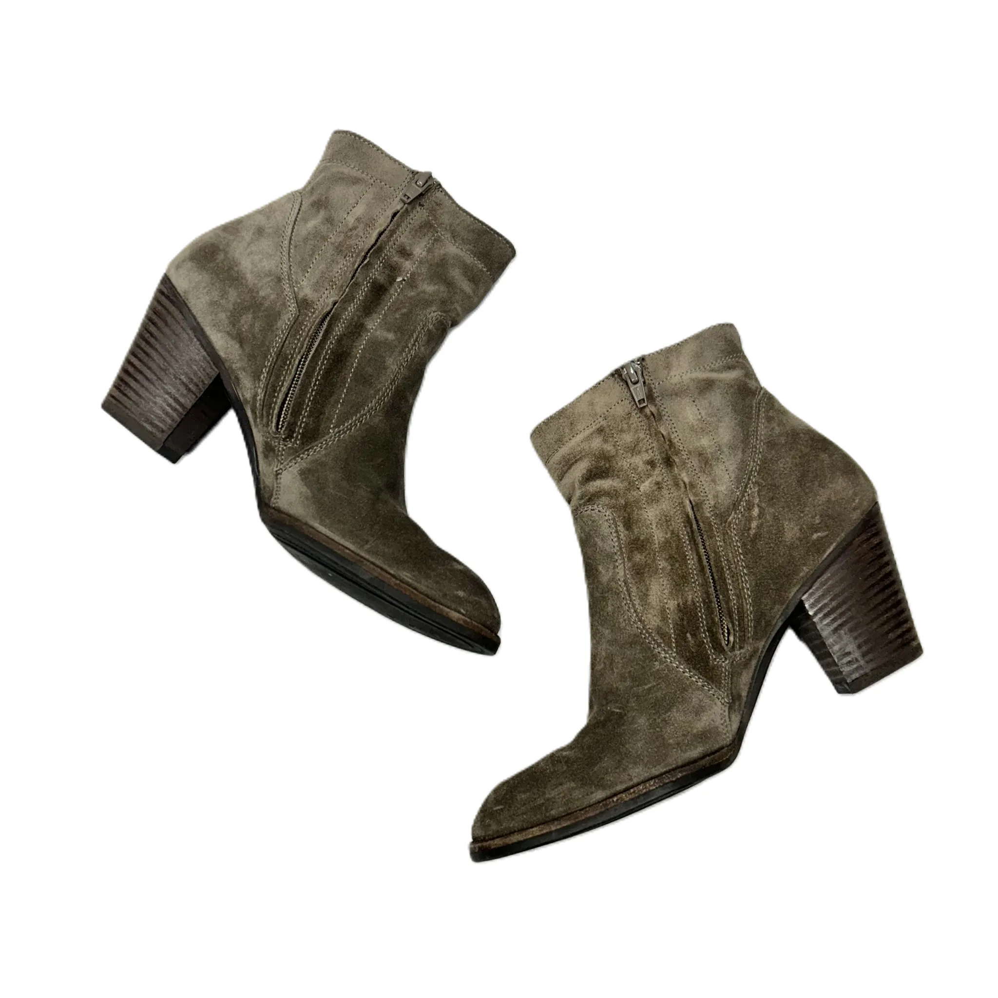 Boots Ankle Heels By Paul Green In Taupe, Size: 9