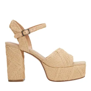 Calyn Platform Sandal | Natural Raffia