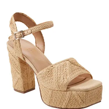 Calyn Platform Sandal | Natural Raffia