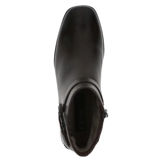 Caprice 25340-41 337 Ladies Dark Brown Leather Side Zip Ankle Boots