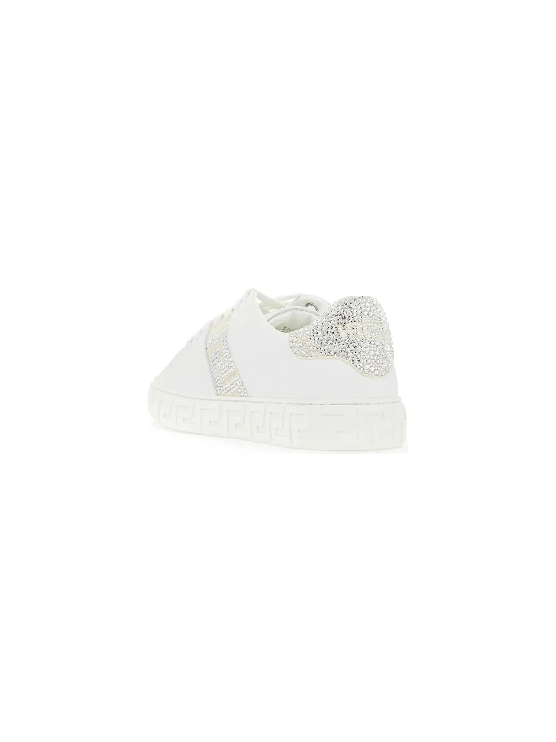 Crystal Greca Leather Sneakers
