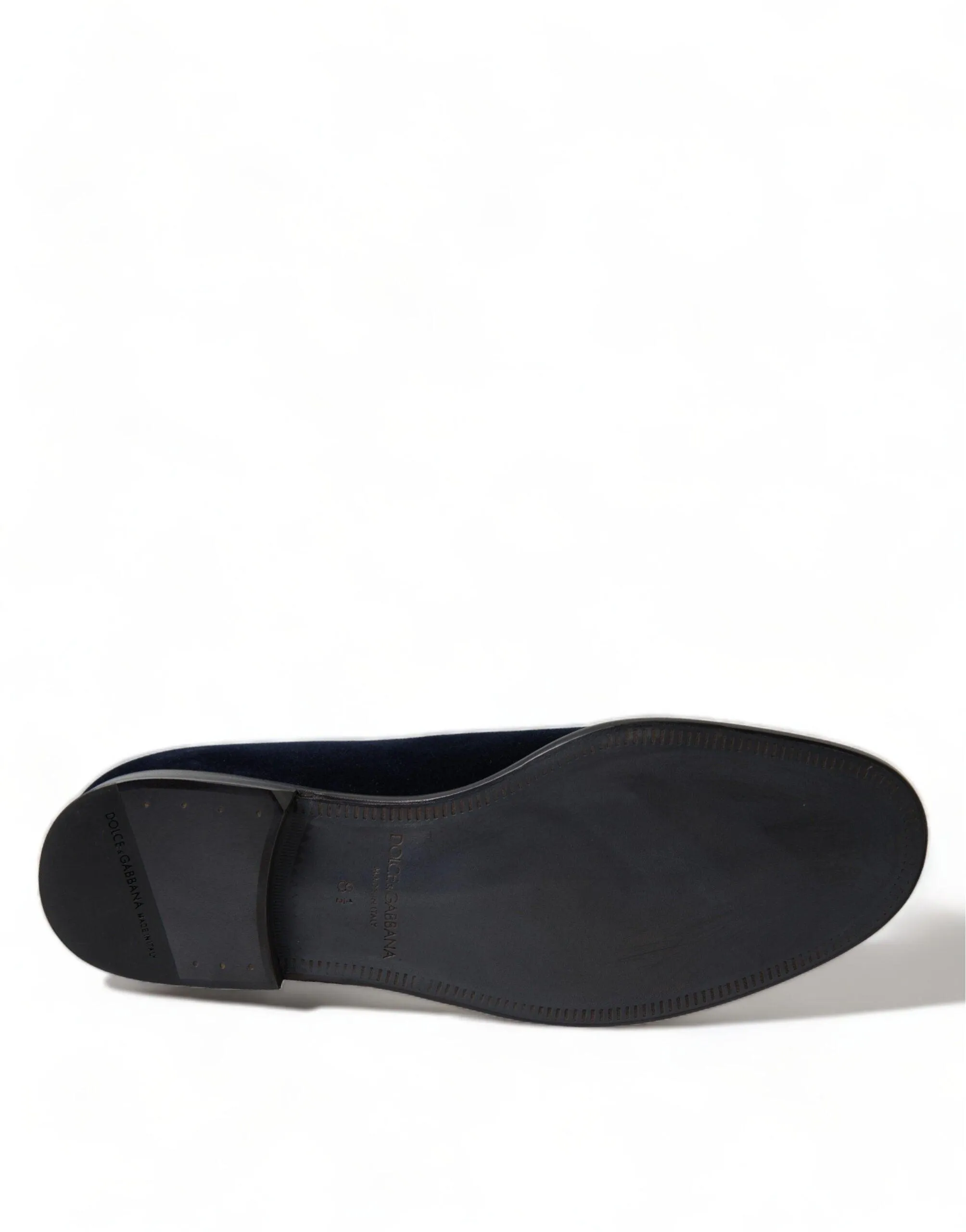 Dolce & Gabbana Men's Navy Velvet Formal Loafers Shoes