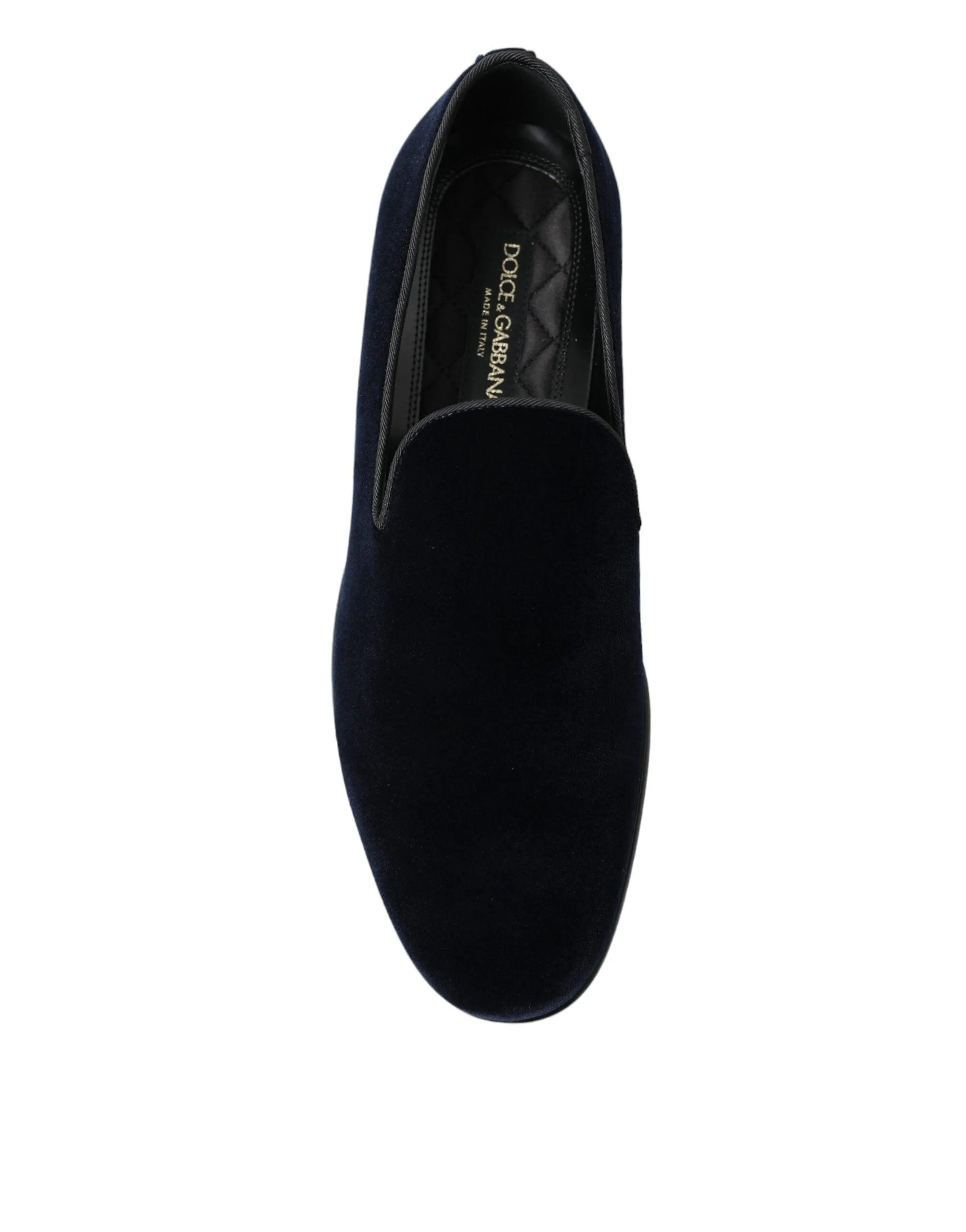 Dolce & Gabbana Men's Navy Velvet Formal Loafers Shoes