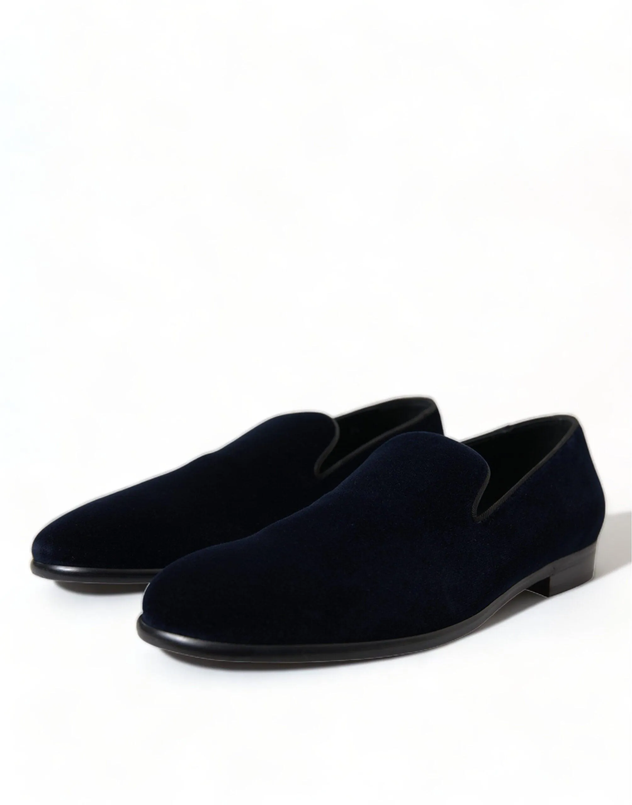 Dolce & Gabbana Men's Navy Velvet Formal Loafers Shoes