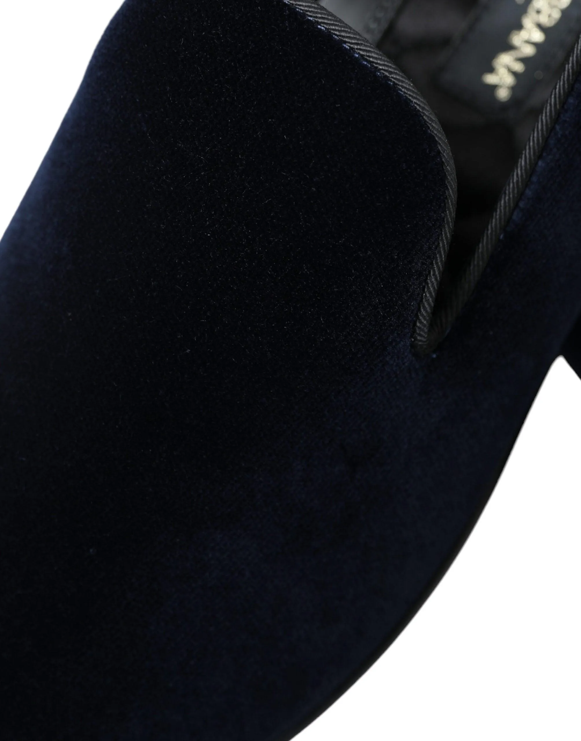 Dolce & Gabbana Men's Navy Velvet Formal Loafers Shoes