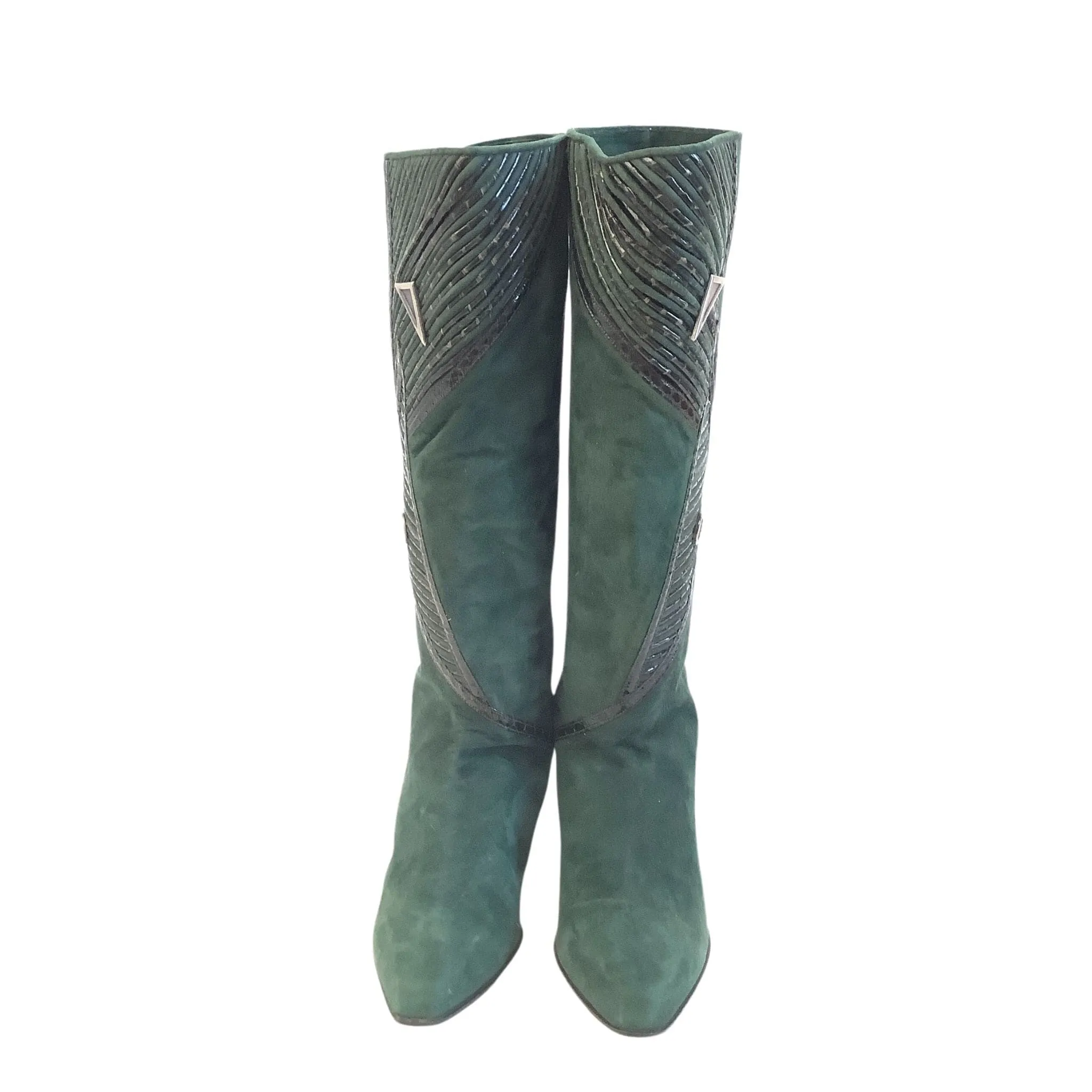 Embellished Green Boots