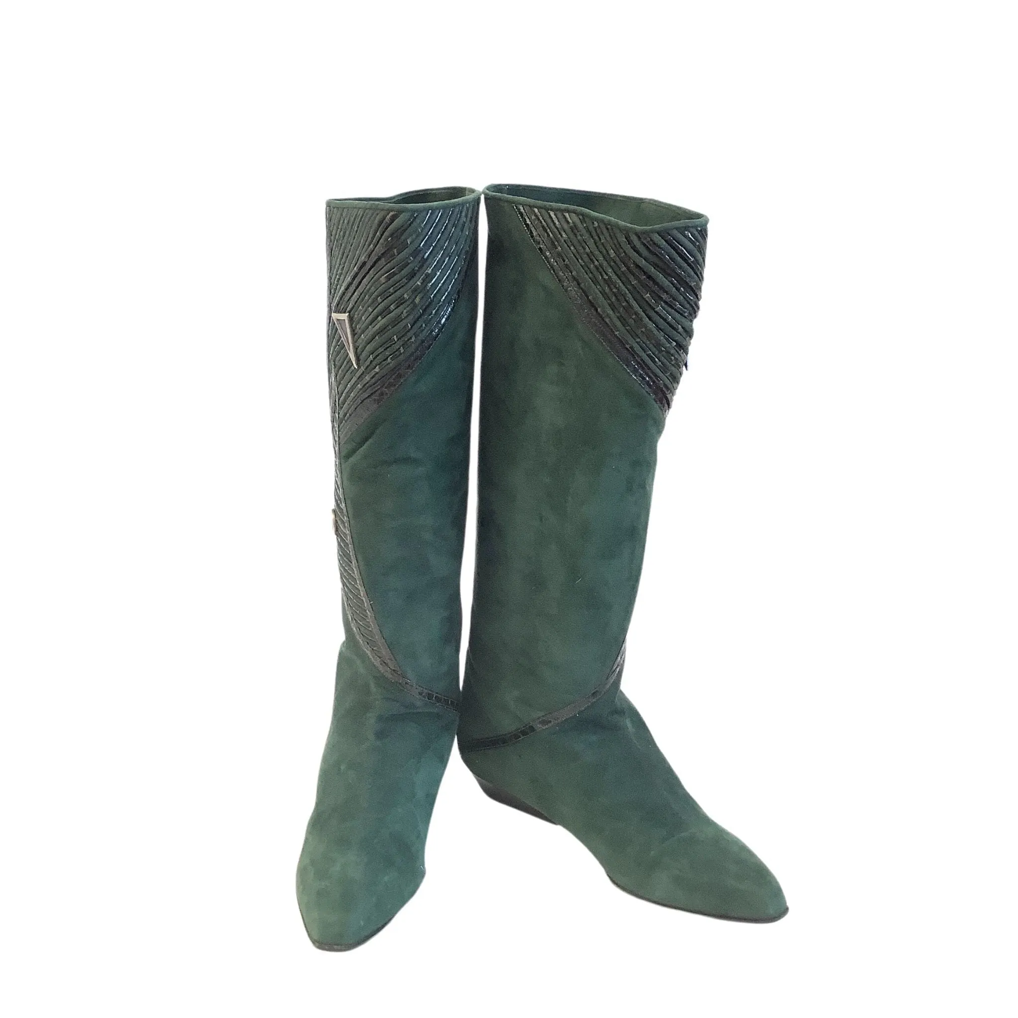 Embellished Green Boots