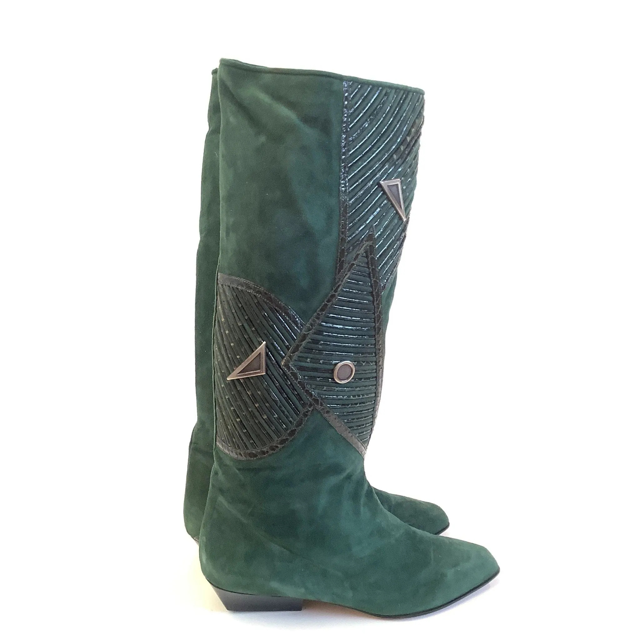 Embellished Green Boots