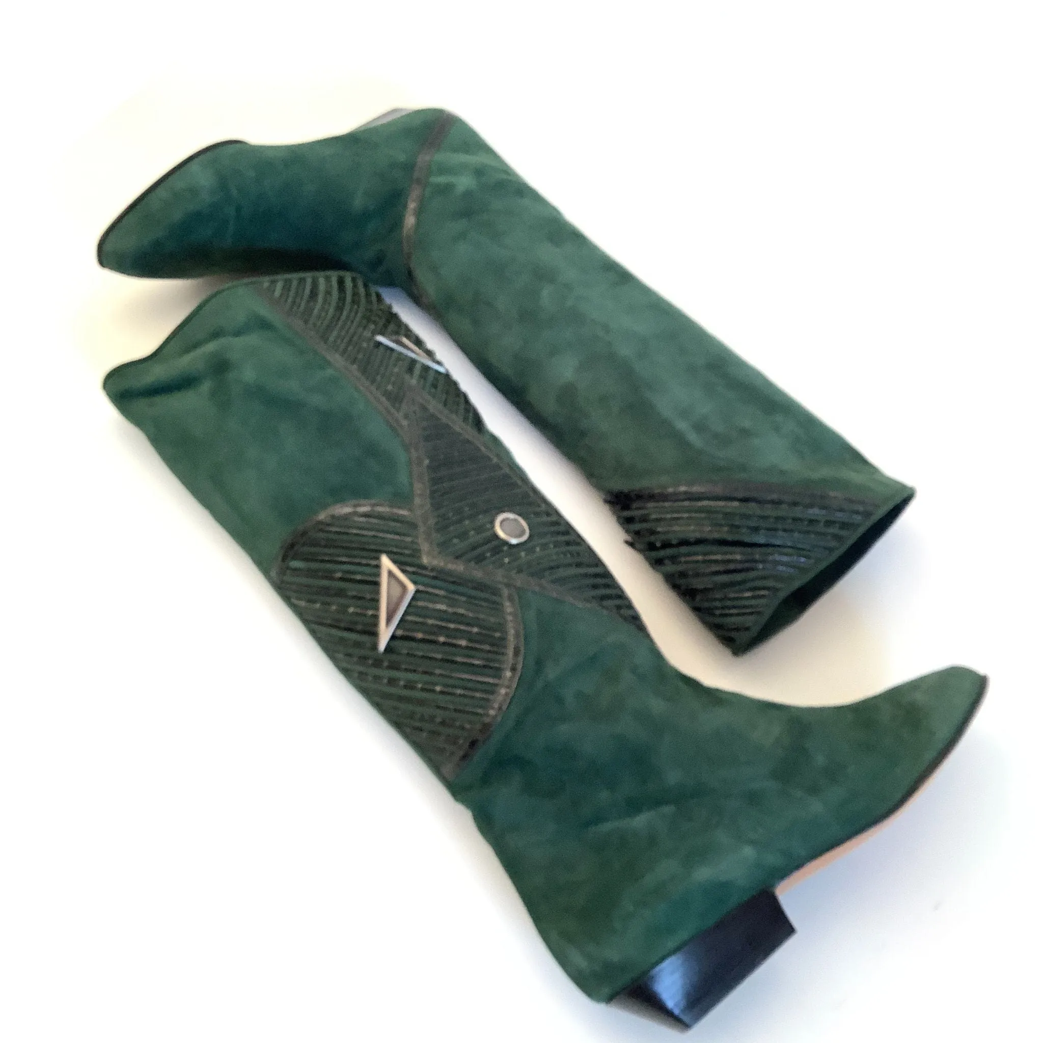Embellished Green Boots