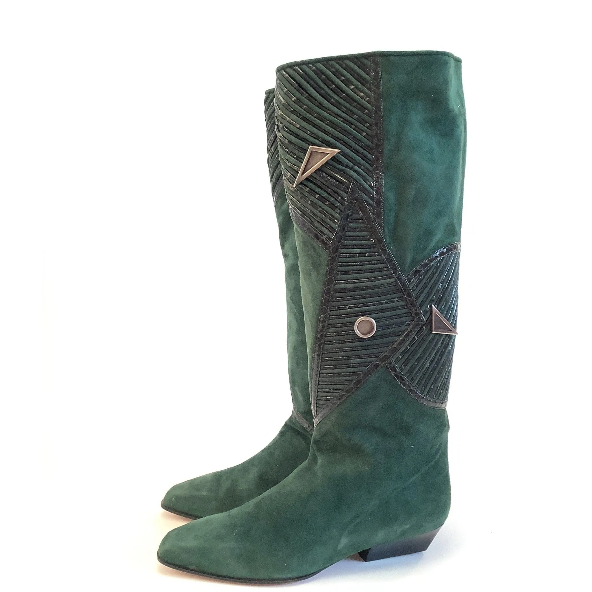 Embellished Green Boots