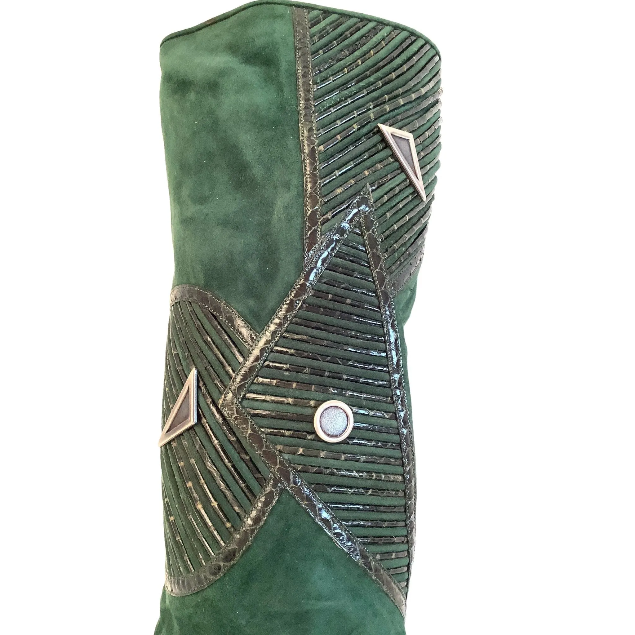 Embellished Green Boots