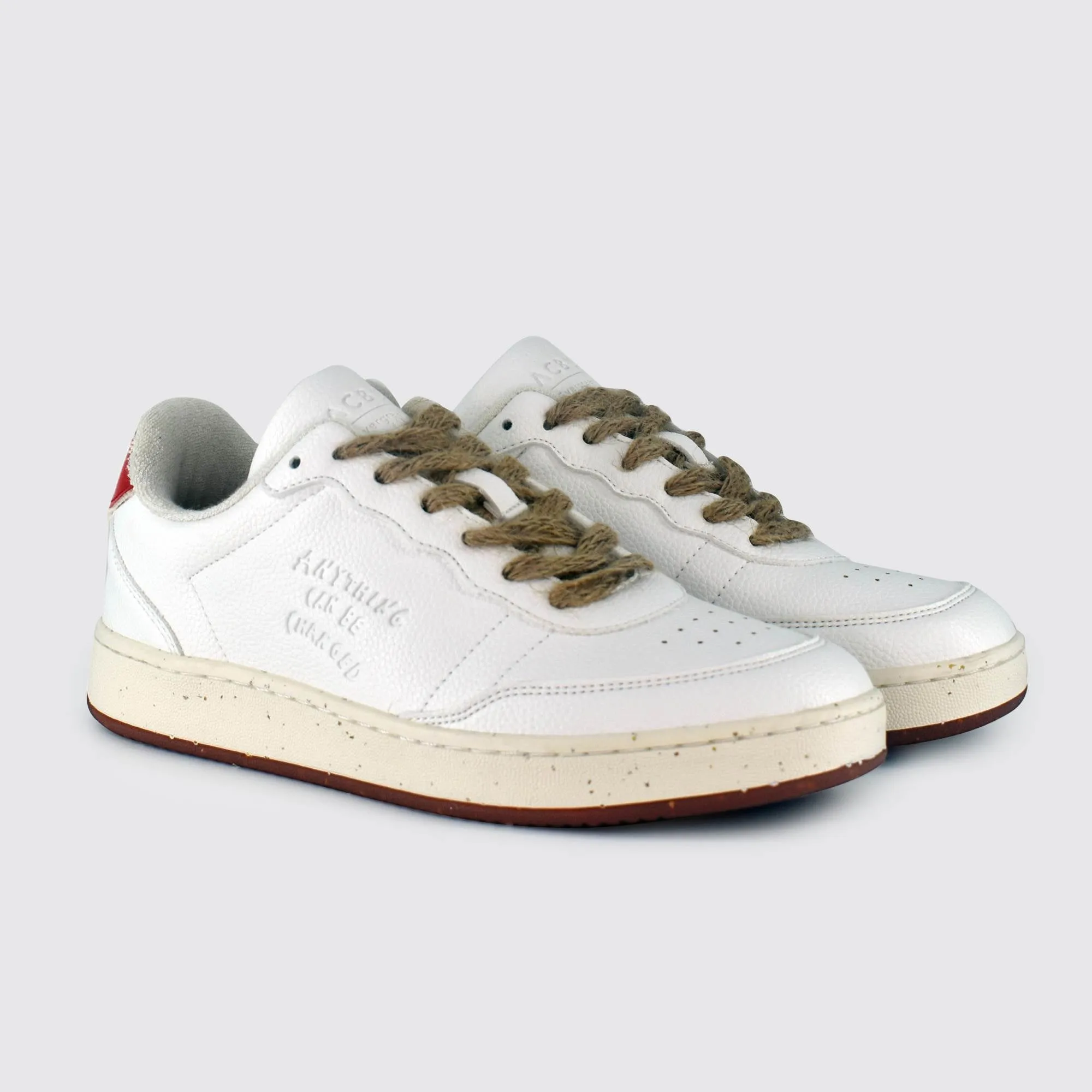 Evergreen Embossed White Red