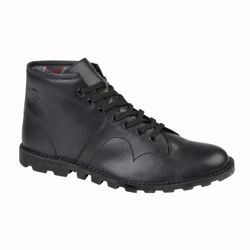 Grafters Black Monkey Boots B430A  Black Leather