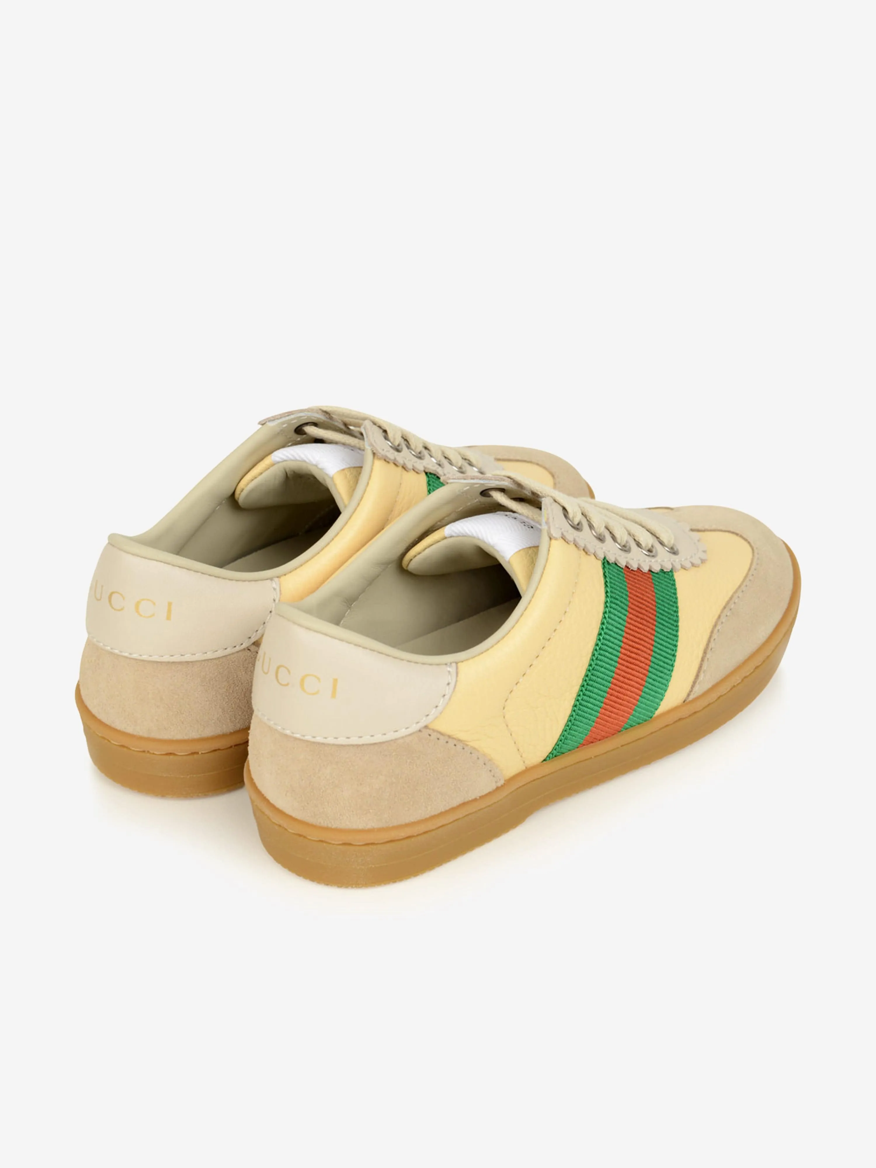 Gucci G74 Leather Trainers With Web