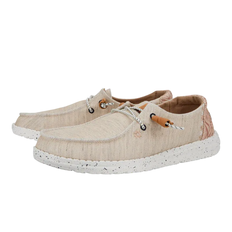 Hey Dude Wendy Heathered Slub Tropical - White