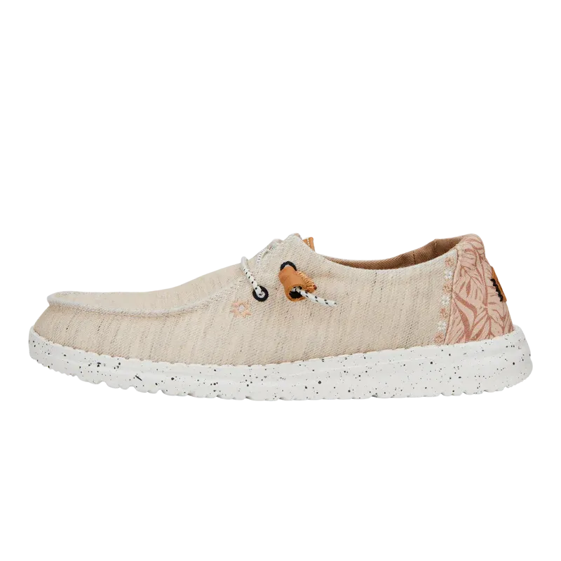 Hey Dude Wendy Heathered Slub Tropical - White