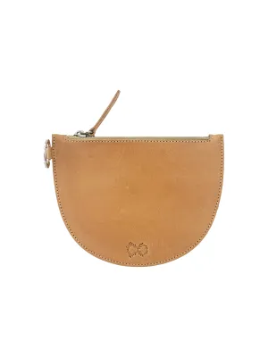 NATURAL LEATHER HALF MOON WALLET