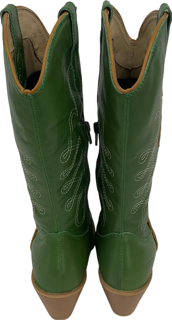 ROC Green Western Cowboy Boots UK 4 EU 37 👠