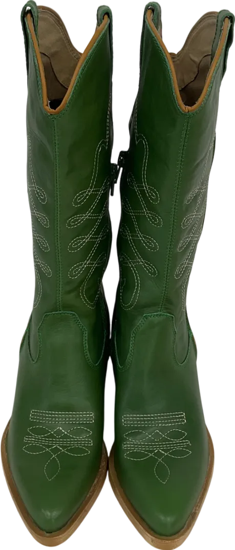 ROC Green Western Cowboy Boots UK 4 EU 37 👠