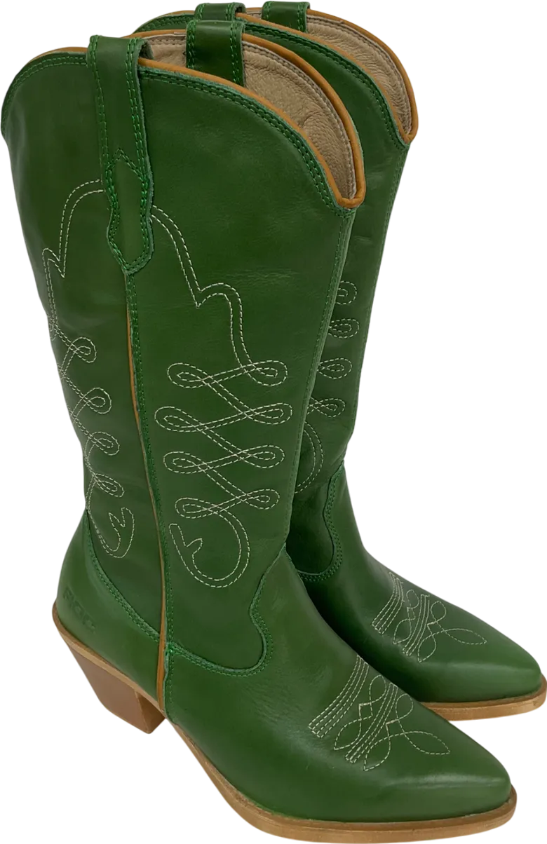ROC Green Western Cowboy Boots UK 4 EU 37 👠