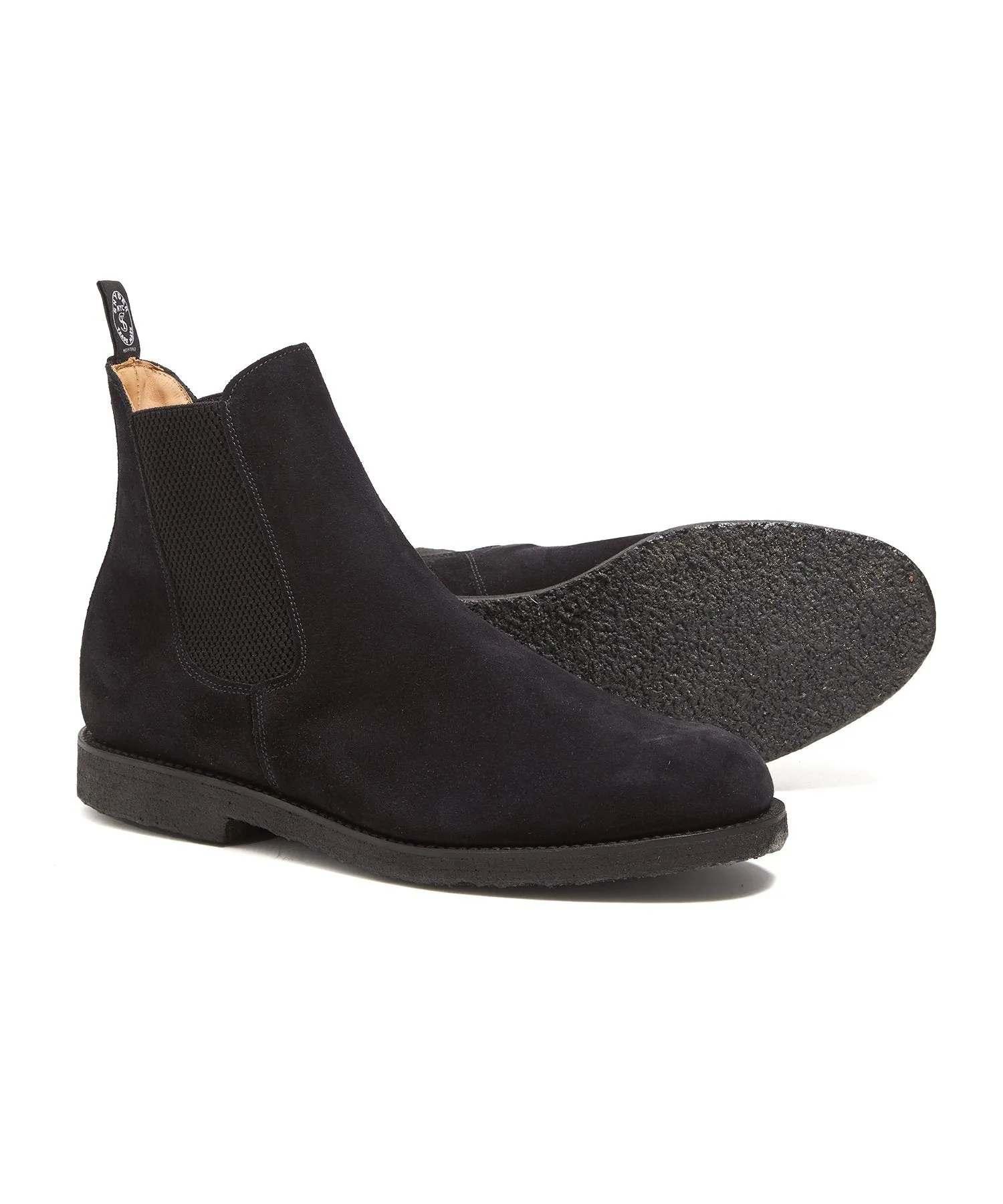 Sanders Chelsea Boots in Black Suede