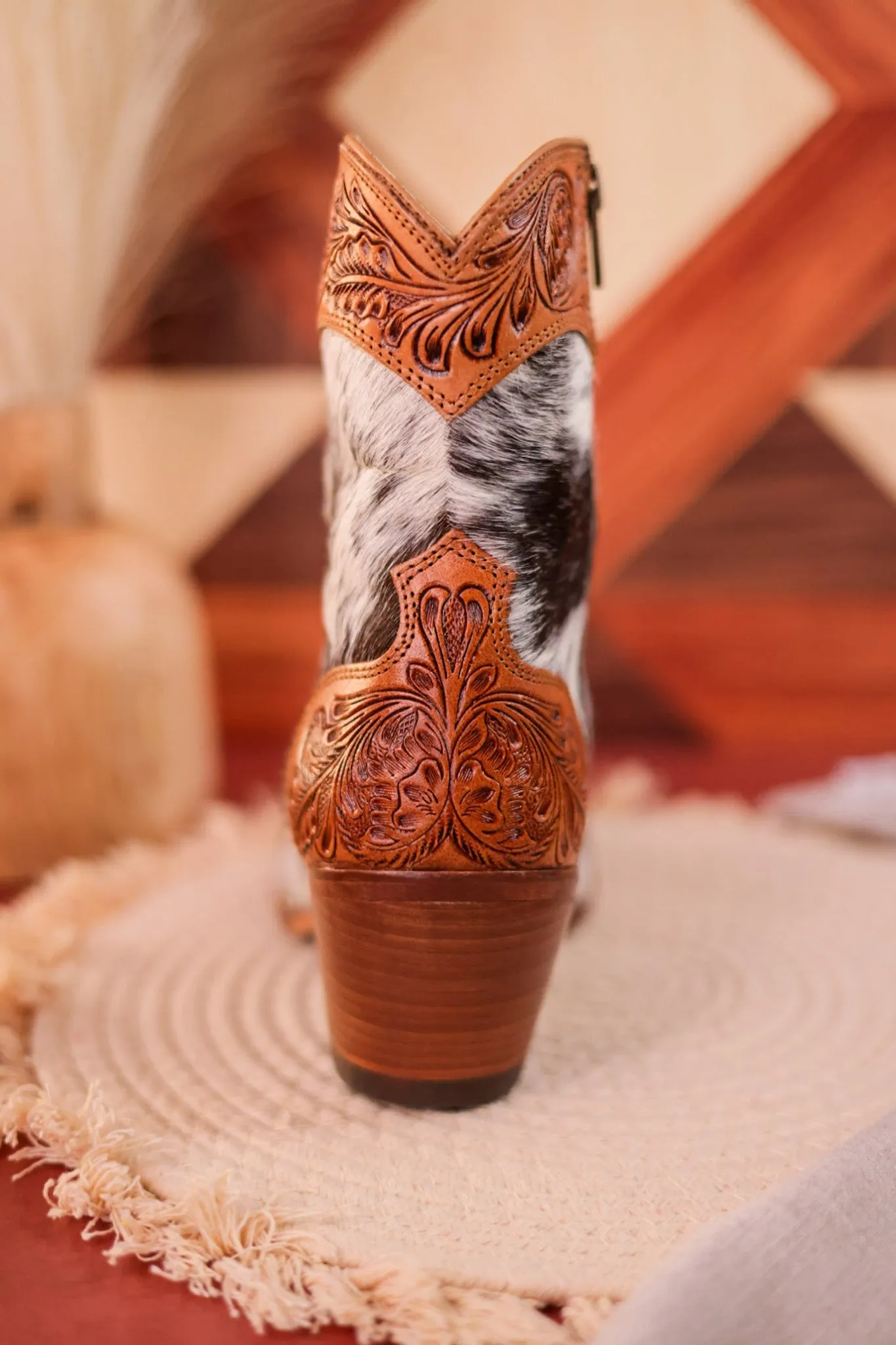 Silverado Hair-On Hide & Hand-Tooled Boots
