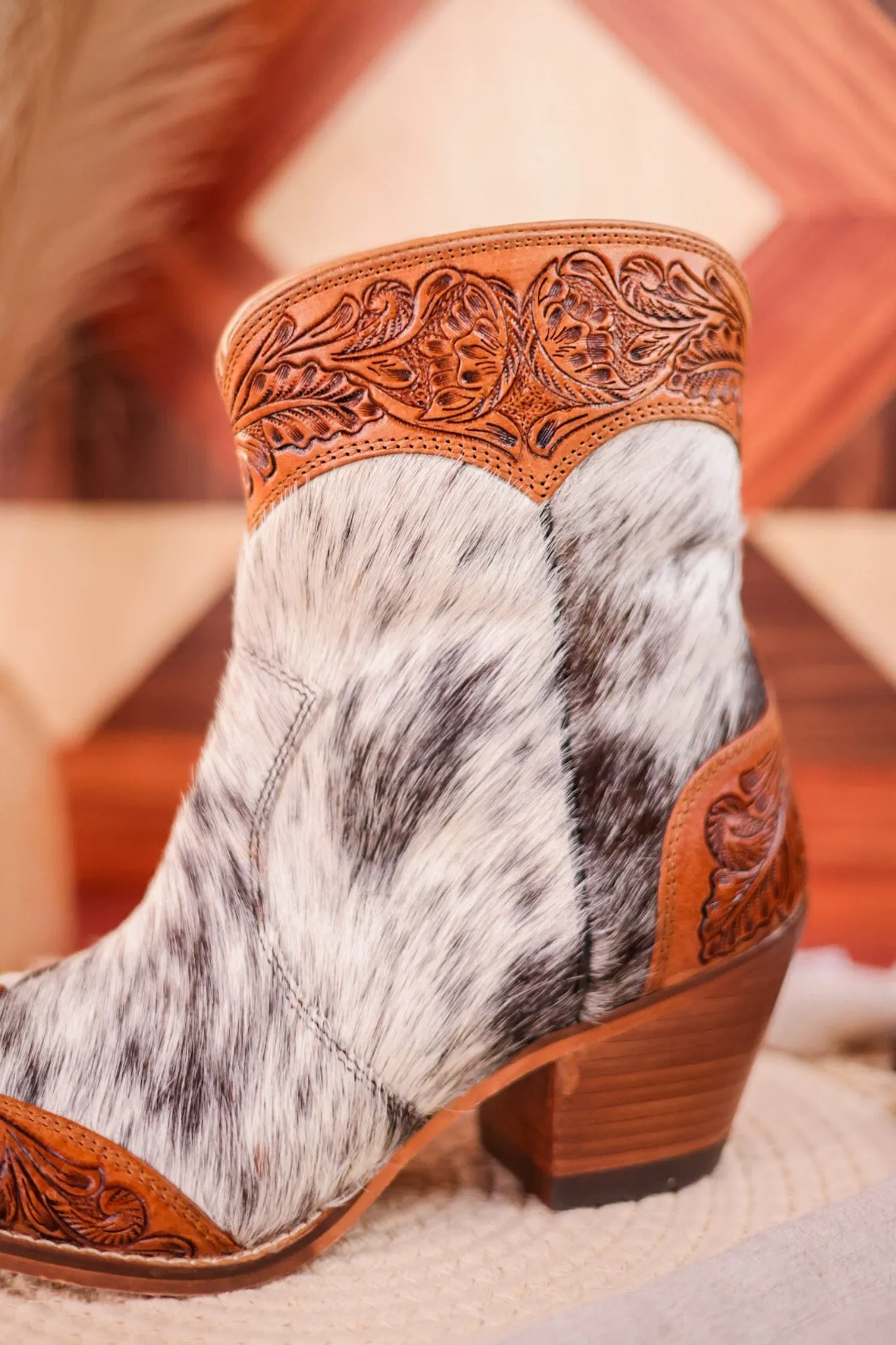 Silverado Hair-On Hide & Hand-Tooled Boots