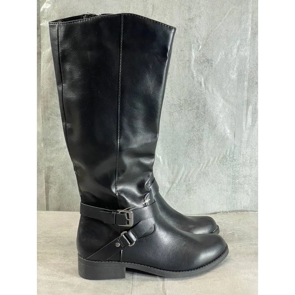 STYLE & CO Women's Black Marliee Full Side-Zip Round-Toe Tall Riding Boots SZ7.5