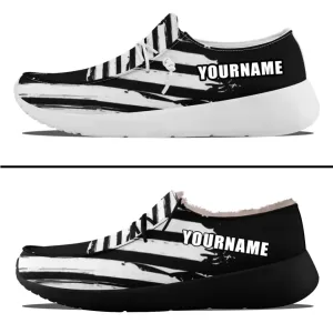 Unique Gift,Personalized Patriotic Canvas Slip-On Sneakers, Custom USA Flag Design Loafer Shoes, Buy One Get One Gift,ZH-240202305-3bb