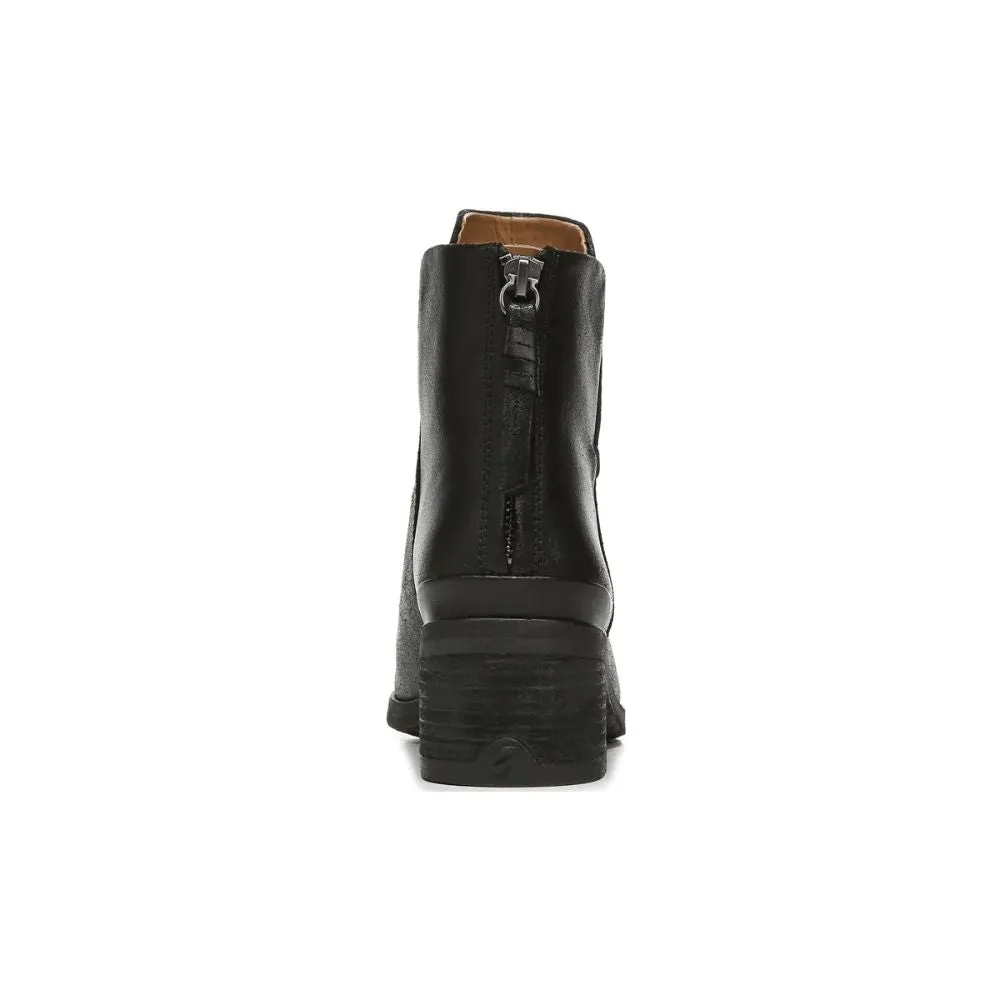 Zelma Black Leather Franco Sarto Ankle Boots